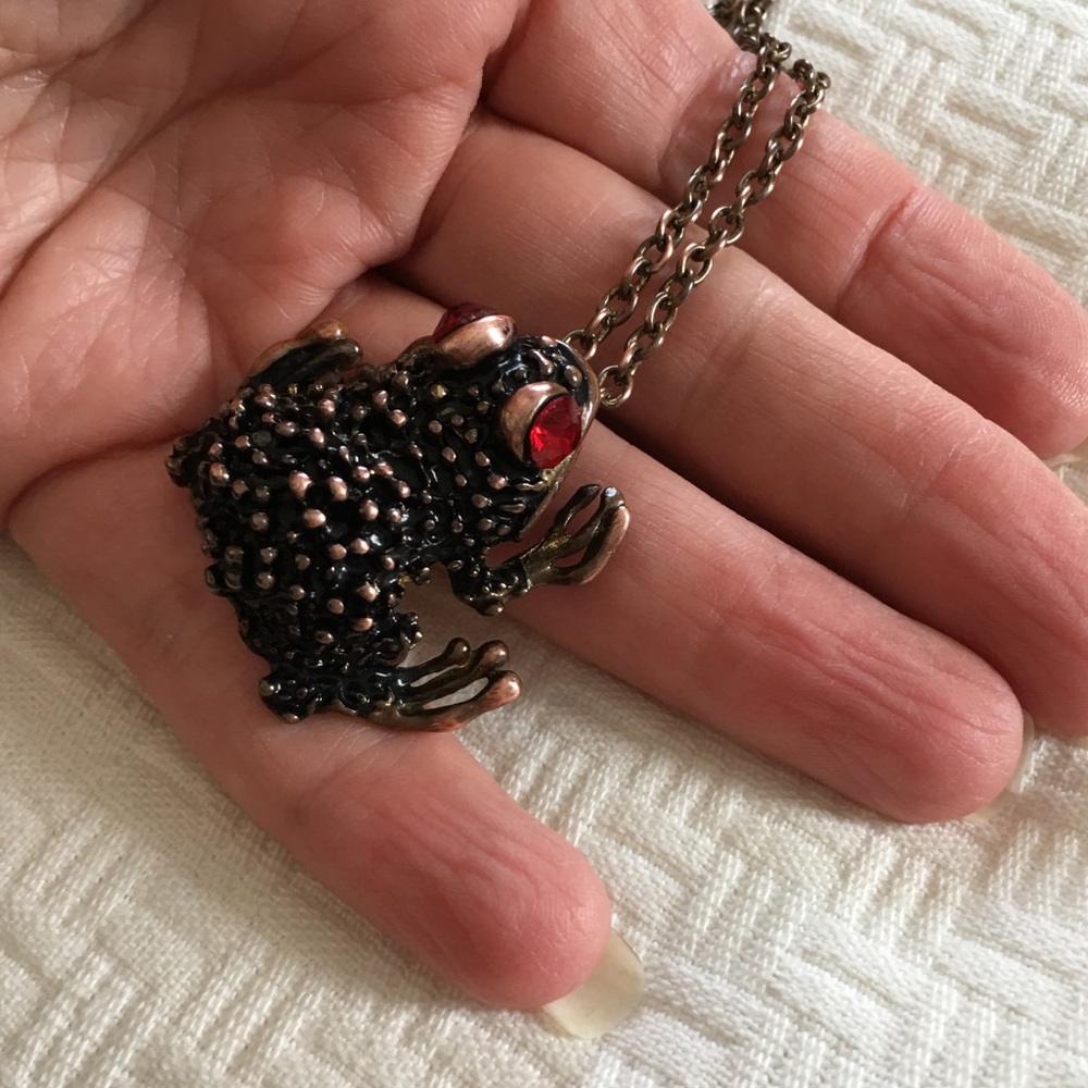Vintage‎ Bull Frog Necklace Bronze/ Copper